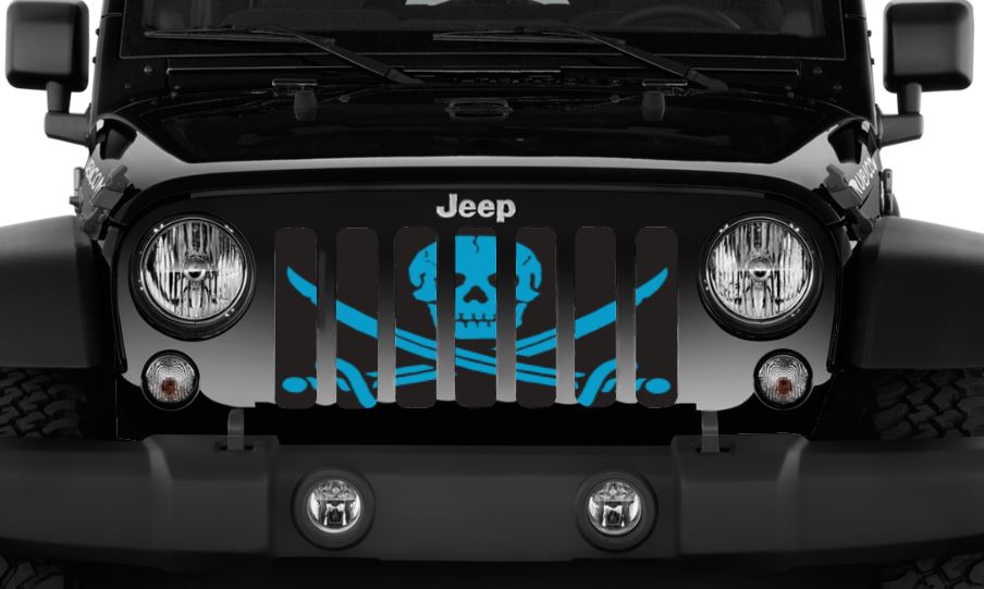 Ahoy Matey Oasis Blue Pirate Flag Grille Insert