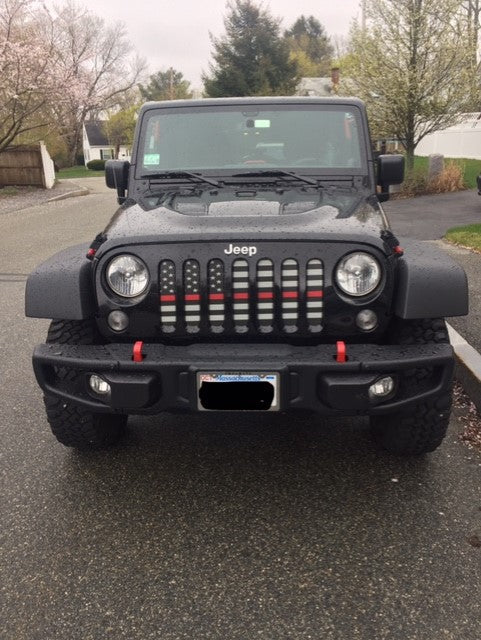 American Black and White Thin Red Line Grille Insert