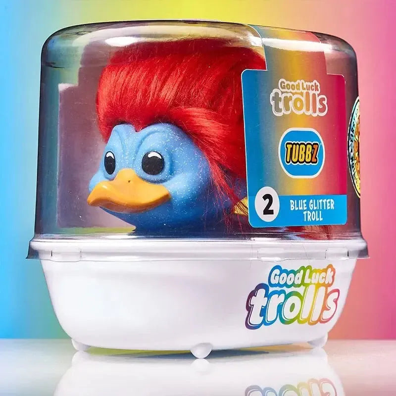 First Edition Official Trolls Glitter Blue Troll TUBBZ Duck Collectable-duckduckjeep-offroad-wrangler-gladiator-3d-jeep duck-custom duck-Jeep-The Quacktory-Fun Jeep Ducks-Ducks4Jeep
