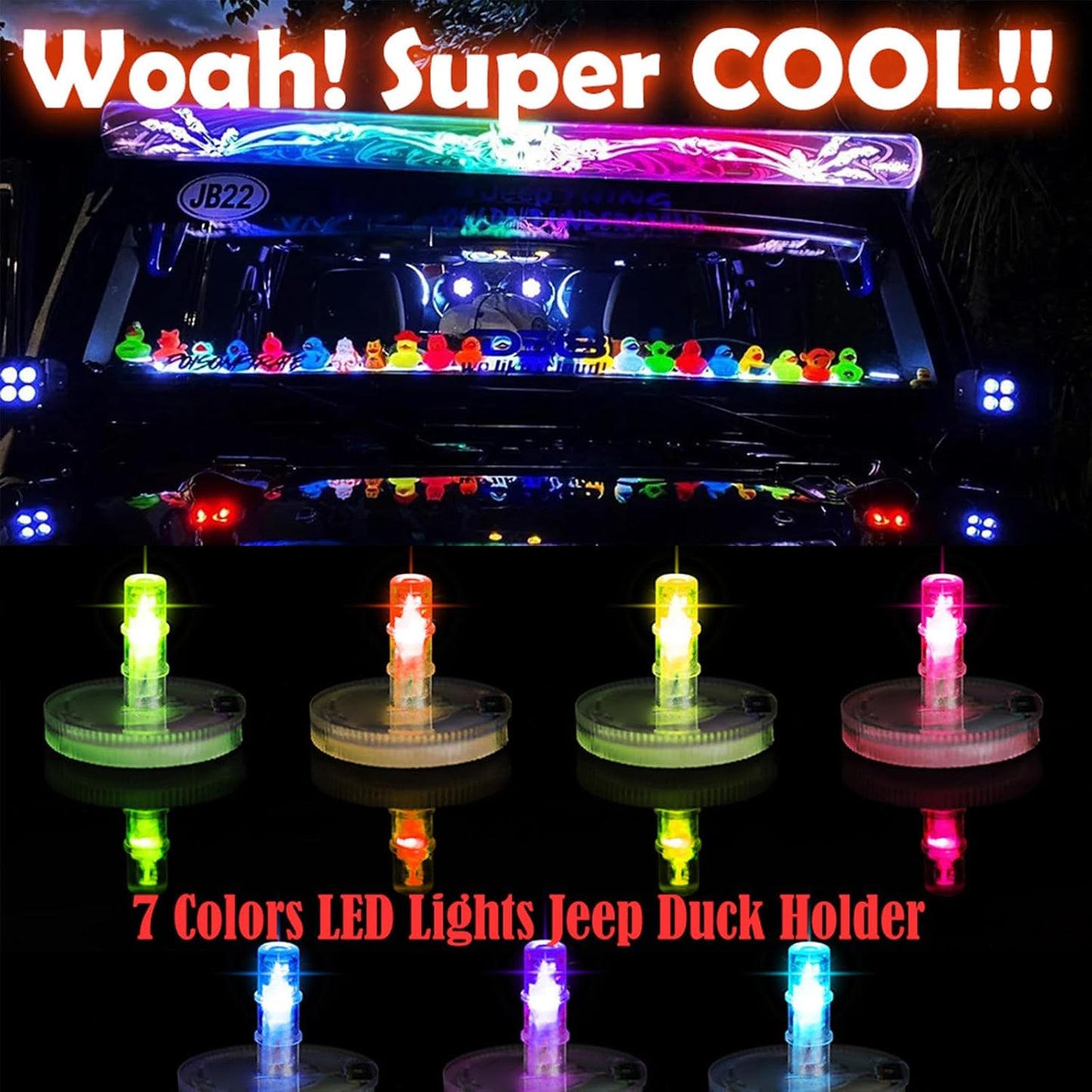 Light up Duck Plug - For Rubber Ducks-duckduckjeep-offroad-wrangler-gladiator-3d-jeep duck-custom duck-Jeep-The Quacktory-Fun Jeep Ducks-Ducks4Jeep