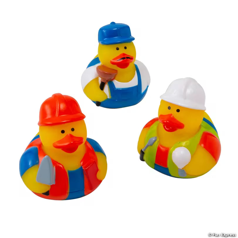 Trade Worker Construction, Plumber & Electrician Rubber Ducks - 10 pc set