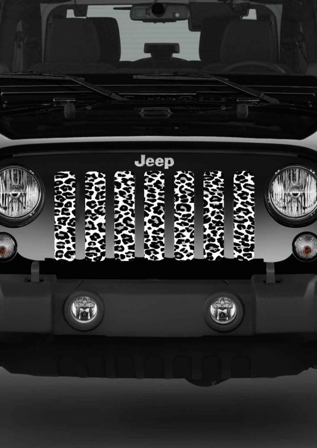 Platinum White Leopard Print Grille Insert