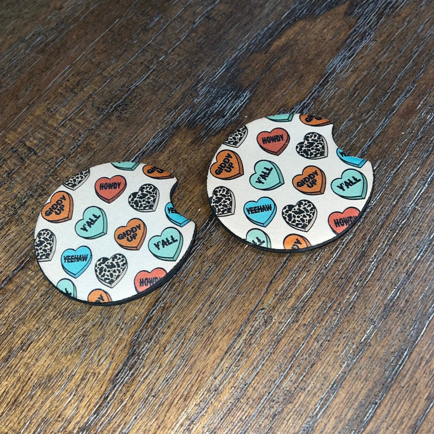Country Western Valentine Car Coasters