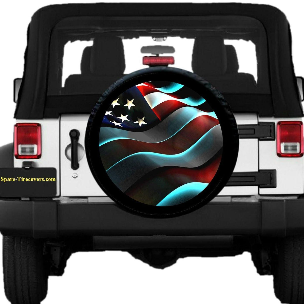 3D Waving American Flag Spare Tire Cover for Jeep, Bronco, Campers, RV, Vans, & More-duckduckjeep-offroad-wrangler-gladiator-3d-jeep duck-custom duck-Jeep-The Quacktory-Fun Jeep Ducks-Ducks4Jeep