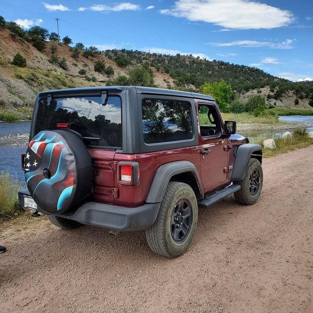 3D Waving American Flag Spare Tire Cover for Jeep, Bronco, Campers, RV, Vans, & More-duckduckjeep-offroad-wrangler-gladiator-3d-jeep duck-custom duck-Jeep-The Quacktory-Fun Jeep Ducks-Ducks4Jeep