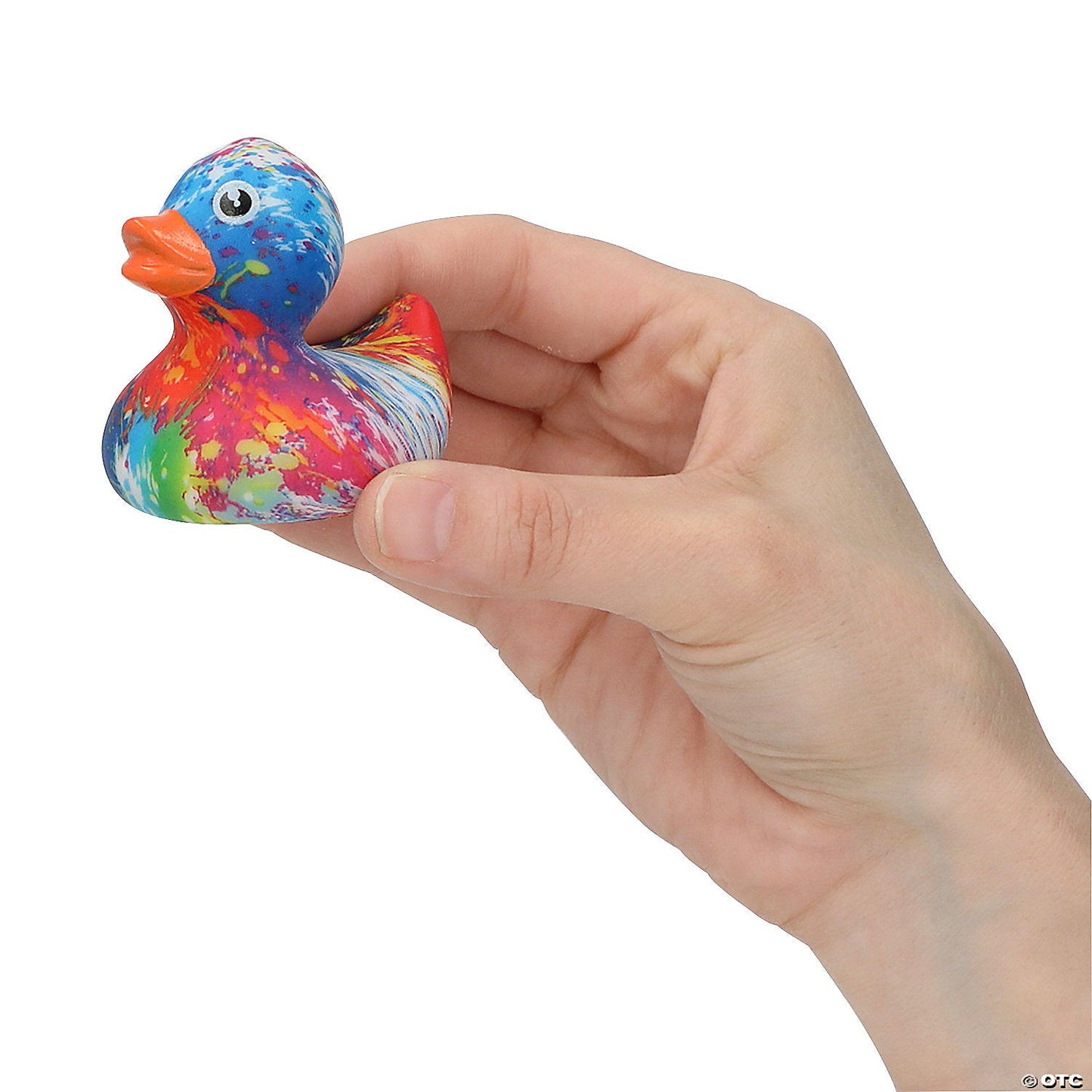 Bright Color Swirl Tie Dye Vinyl Rubber Ducks - by the dozen