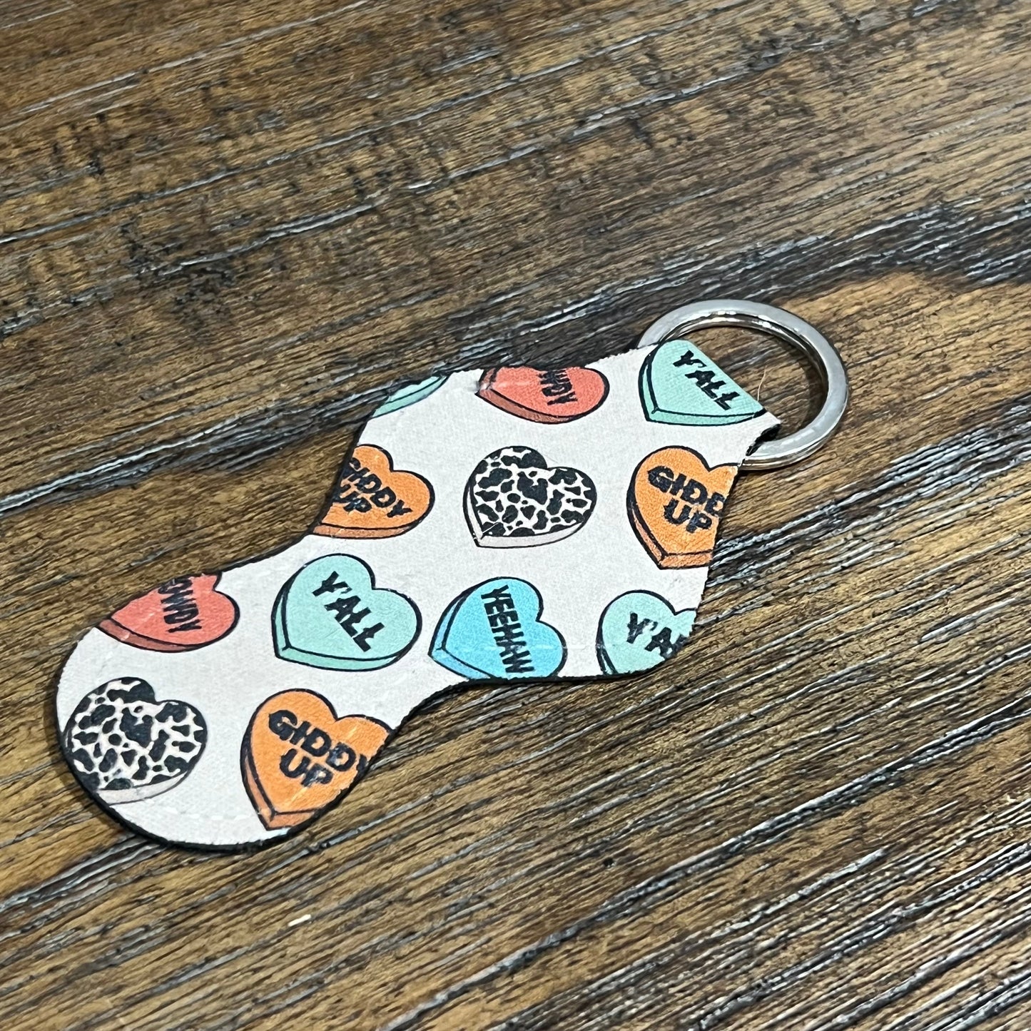 Country Western Valentine Lip Balm Holder Keychain