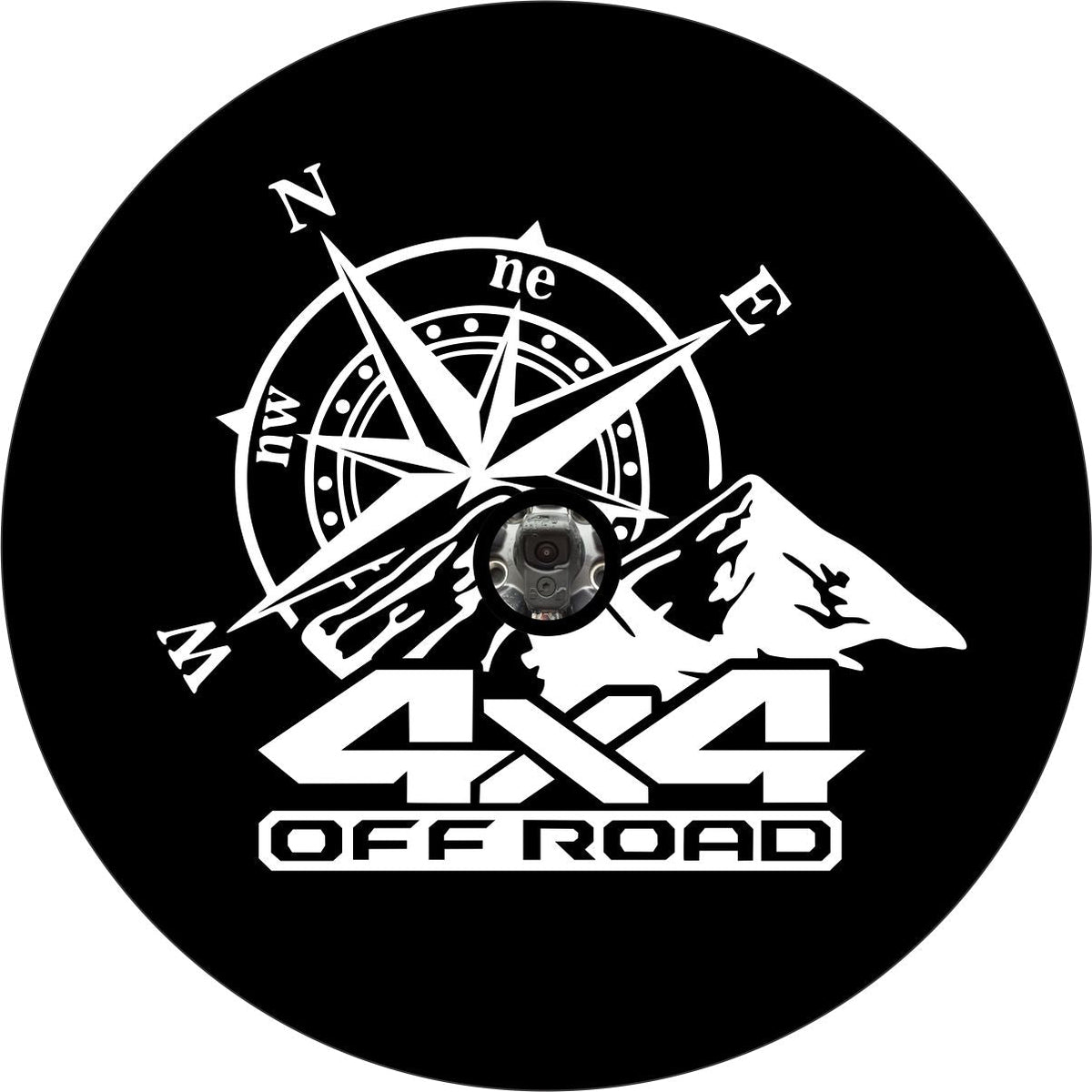 4X4 Off Road Compass & Mountains - Spare Tire Cover for Jeep, Bronco, RV, Camper, Van-duckduckjeep-offroad-wrangler-gladiator-3d-jeep duck-custom duck-Jeep-The Quacktory-Fun Jeep Ducks-Ducks4Jeep