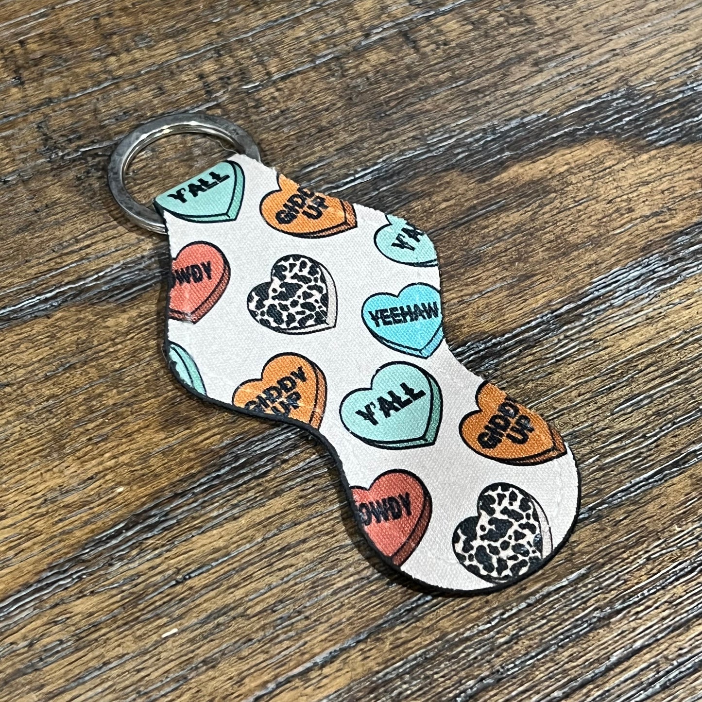 Country Western Valentine Lip Balm Holder Keychain