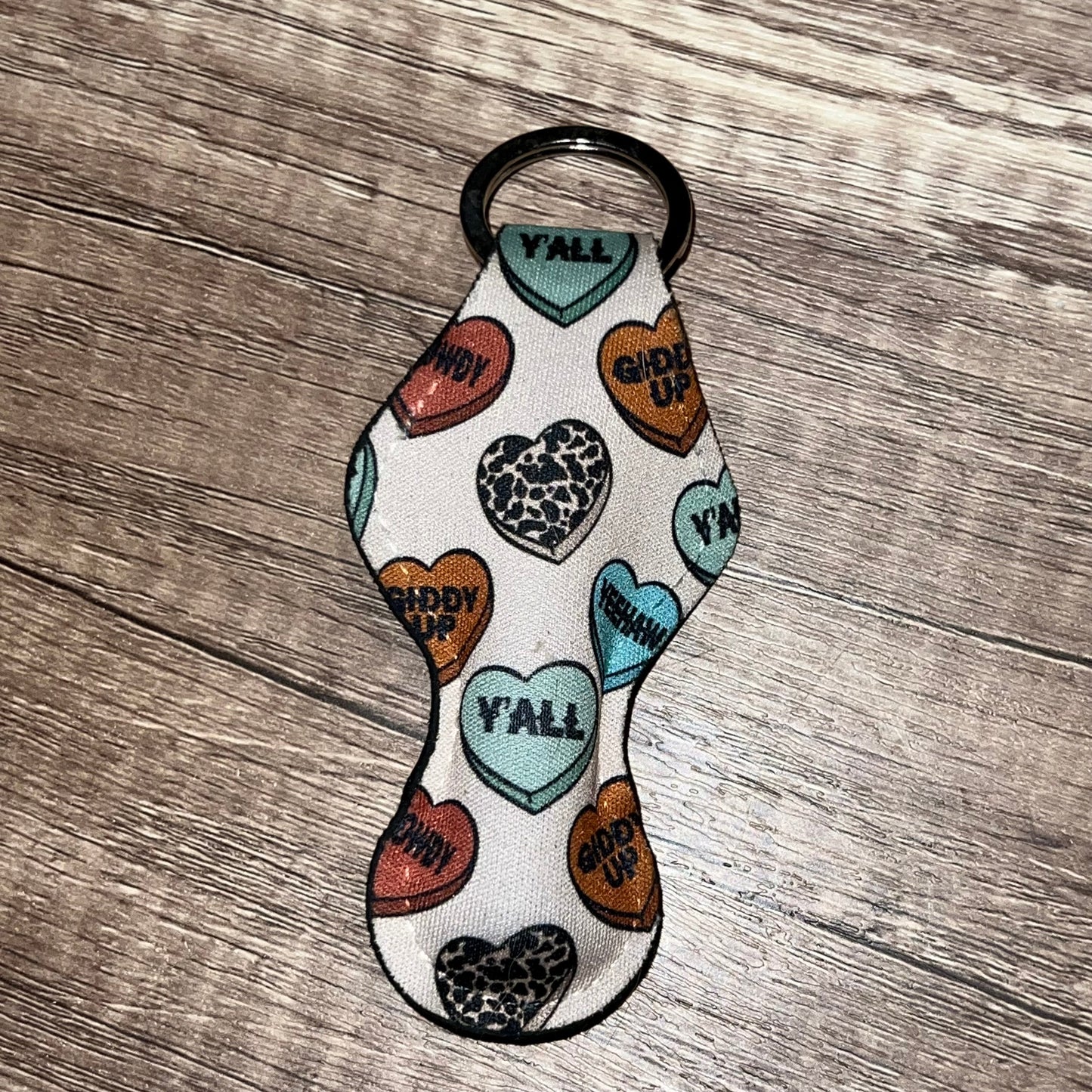 Country Western Valentine Lip Balm Holder Keychain