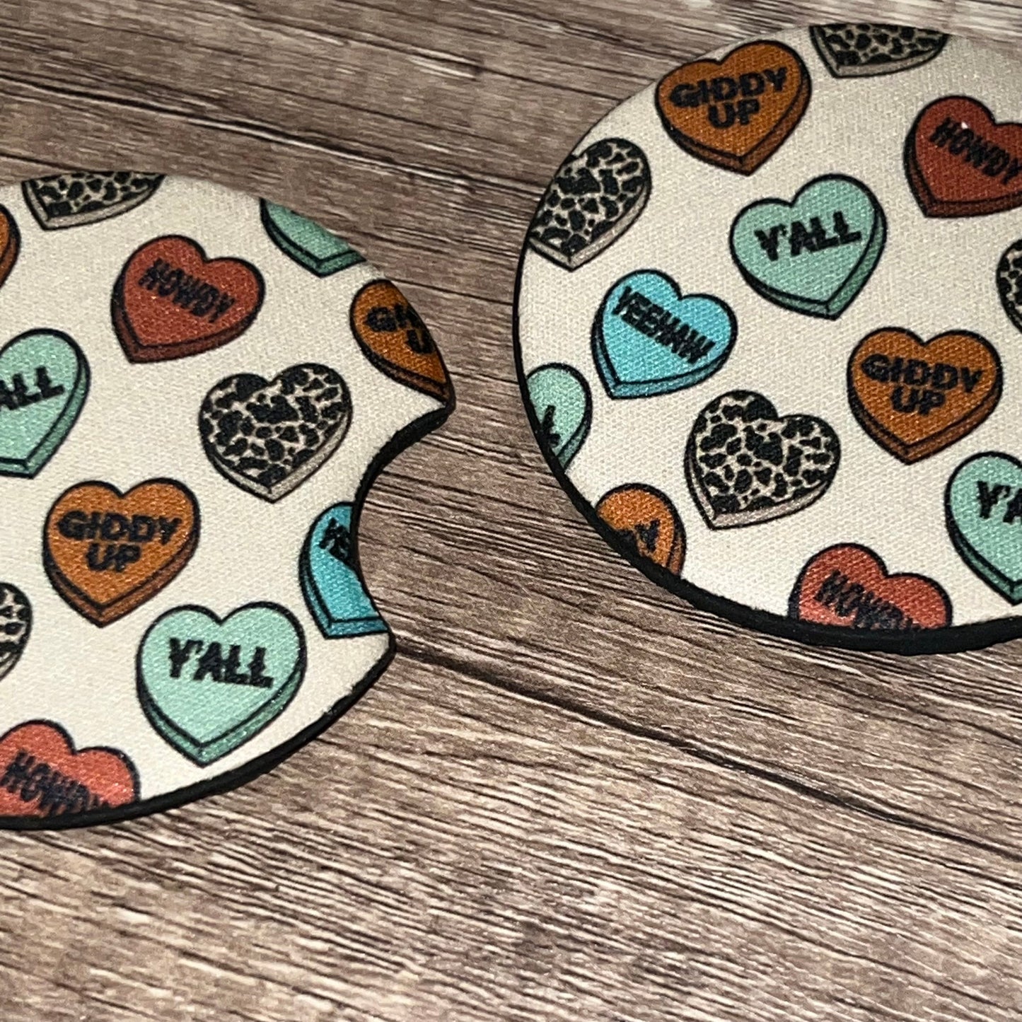 Country Western Valentine Car Coasters