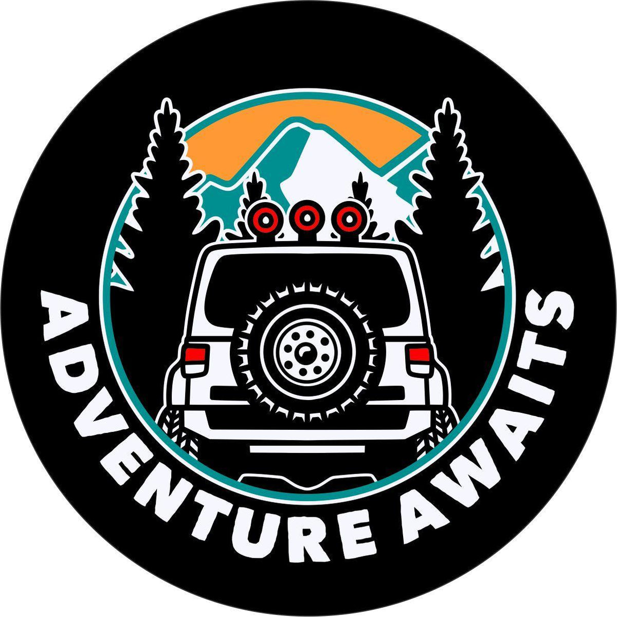 Adventure Awaits Jeep Spare Tire Cover-duckduckjeep-offroad-wrangler-gladiator-3d-jeep duck-custom duck-Jeep-The Quacktory-Fun Jeep Ducks-Ducks4Jeep