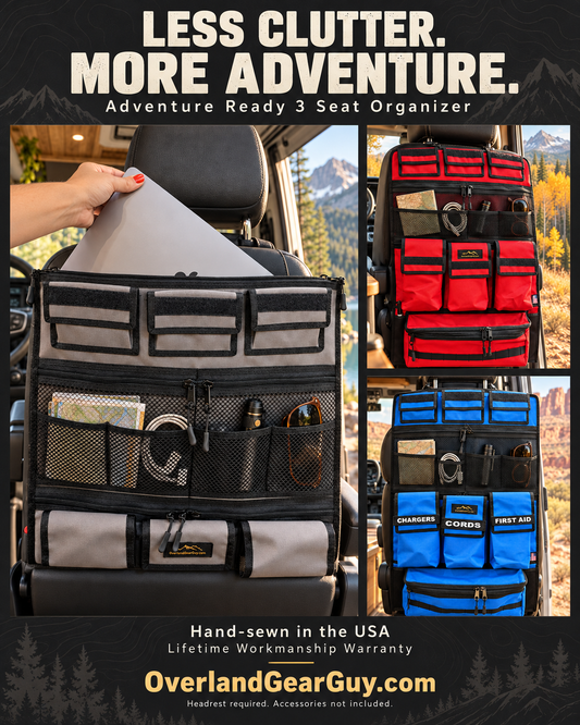 Adventure Ready 3 Seat Organizer-duckduckjeep-offroad-wrangler-gladiator-3d-jeep duck-custom duck-Jeep-The Quacktory-Fun Jeep Ducks-Ducks4Jeep