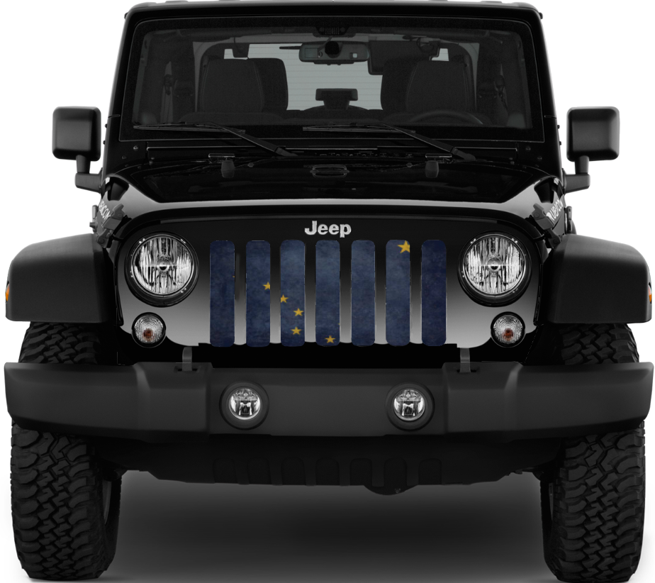 Alaska Grunge State Flag Grille Insert