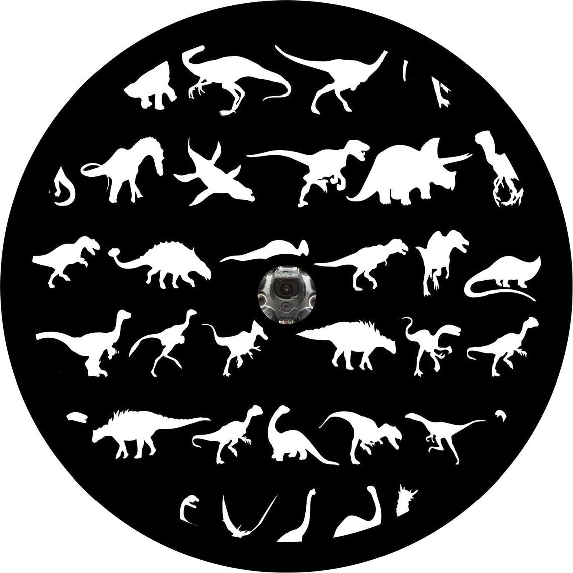 All the Dinosaurs Spare Tire Cover for Jeep, Campers, Broncos, RV, Vans, & More-duckduckjeep-offroad-wrangler-gladiator-3d-jeep duck-custom duck-Jeep-The Quacktory-Fun Jeep Ducks-Ducks4Jeep