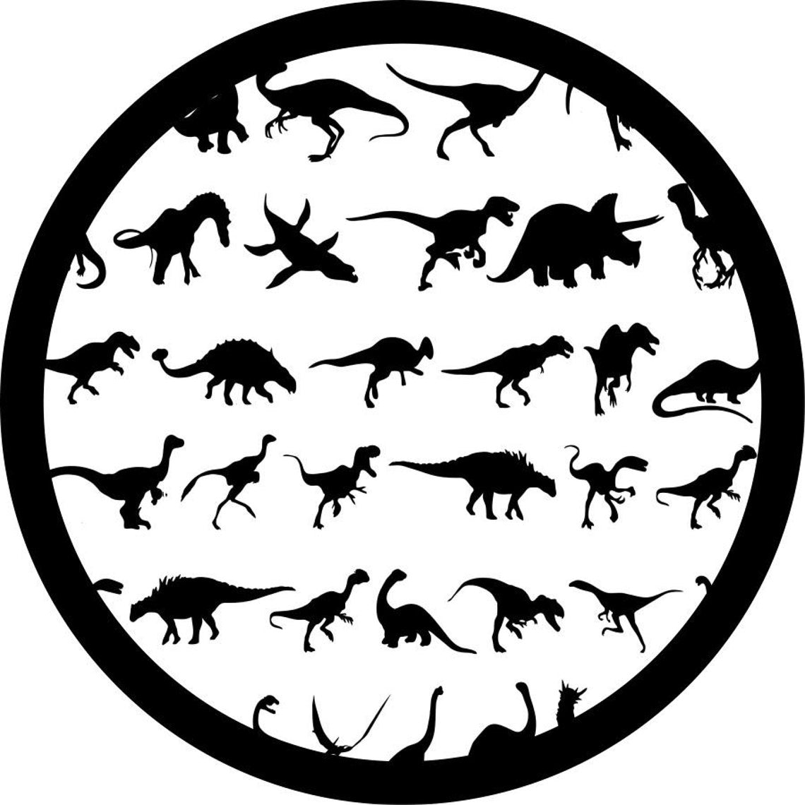 All the Dinosaurs Spare Tire Cover for Jeep, Campers, Broncos, RV, Vans, & More-duckduckjeep-offroad-wrangler-gladiator-3d-jeep duck-custom duck-Jeep-The Quacktory-Fun Jeep Ducks-Ducks4Jeep