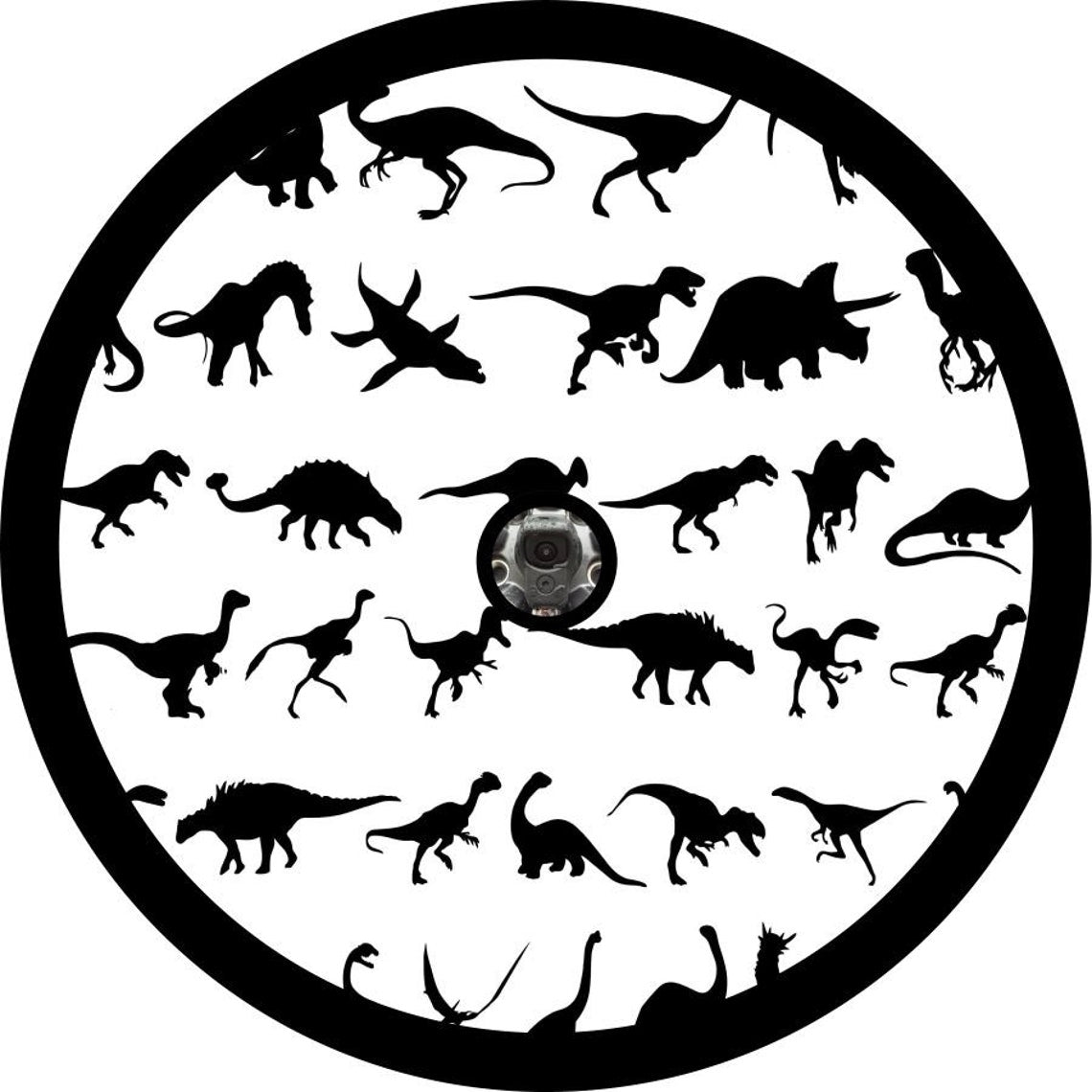 All the Dinosaurs Spare Tire Cover for Jeep, Campers, Broncos, RV, Vans, & More-duckduckjeep-offroad-wrangler-gladiator-3d-jeep duck-custom duck-Jeep-The Quacktory-Fun Jeep Ducks-Ducks4Jeep