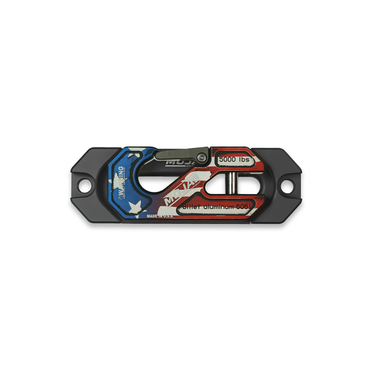 American Flag Side By Side / UTV Aluminum Recessed Winch Shackle with Fairlead Kit.(LIFE TIME WARRANTY*)-duckduckjeep-offroad-wrangler-gladiator-3d-jeep duck-custom duck-Jeep-The Quacktory-Fun Jeep Ducks-Ducks4Jeep