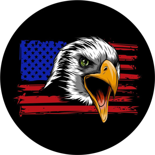 American Flag with Eagle Spare Tire Cover for Jeep, Bronco, RV, Camper, Trailer, & More-duckduckjeep-offroad-wrangler-gladiator-3d-jeep duck-custom duck-Jeep-The Quacktory-Fun Jeep Ducks-Ducks4Jeep