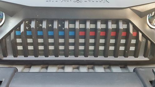 American Black and White Back the Blue and Red Grille Insert