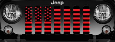 Black and Red American Flag Grille Insert