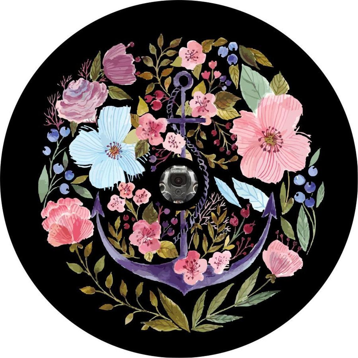 Anchor Flowers-Floral (pink)-duckduckjeep-offroad-wrangler-gladiator-3d-jeep duck-custom duck-Jeep-The Quacktory-Fun Jeep Ducks-Ducks4Jeep