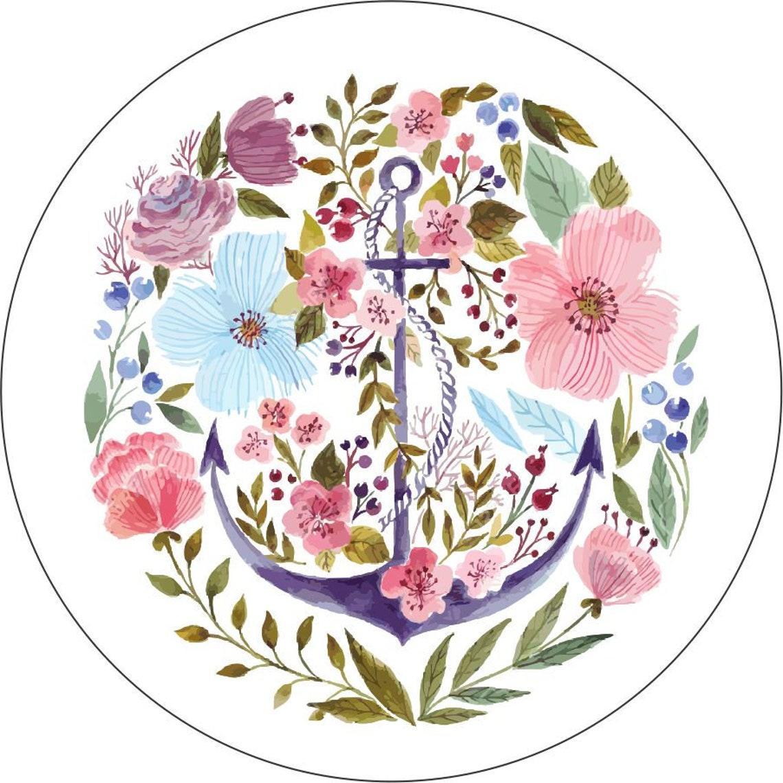 Anchor Flowers-Floral (pink)-duckduckjeep-offroad-wrangler-gladiator-3d-jeep duck-custom duck-Jeep-The Quacktory-Fun Jeep Ducks-Ducks4Jeep