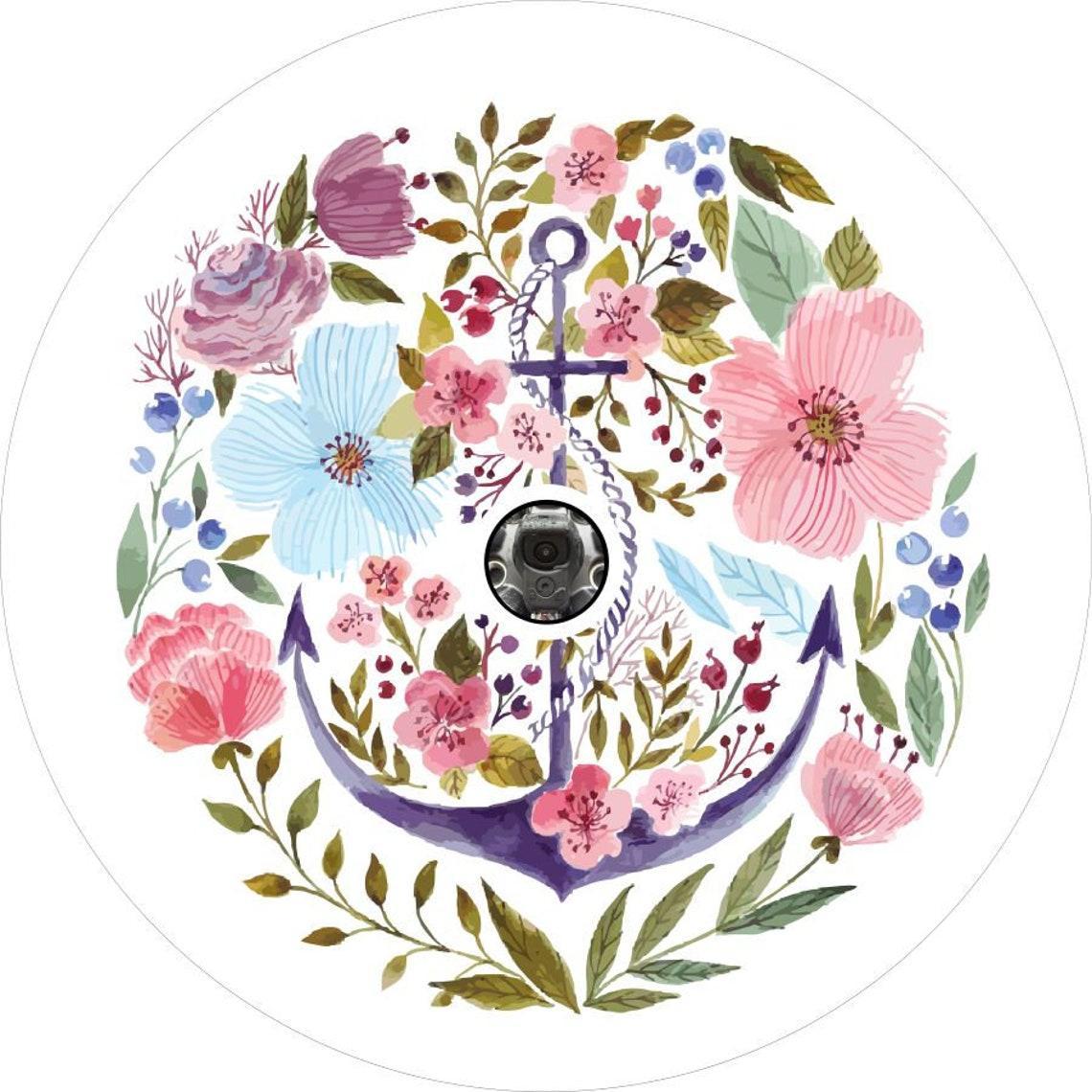 Anchor Flowers-Floral (pink)-duckduckjeep-offroad-wrangler-gladiator-3d-jeep duck-custom duck-Jeep-The Quacktory-Fun Jeep Ducks-Ducks4Jeep