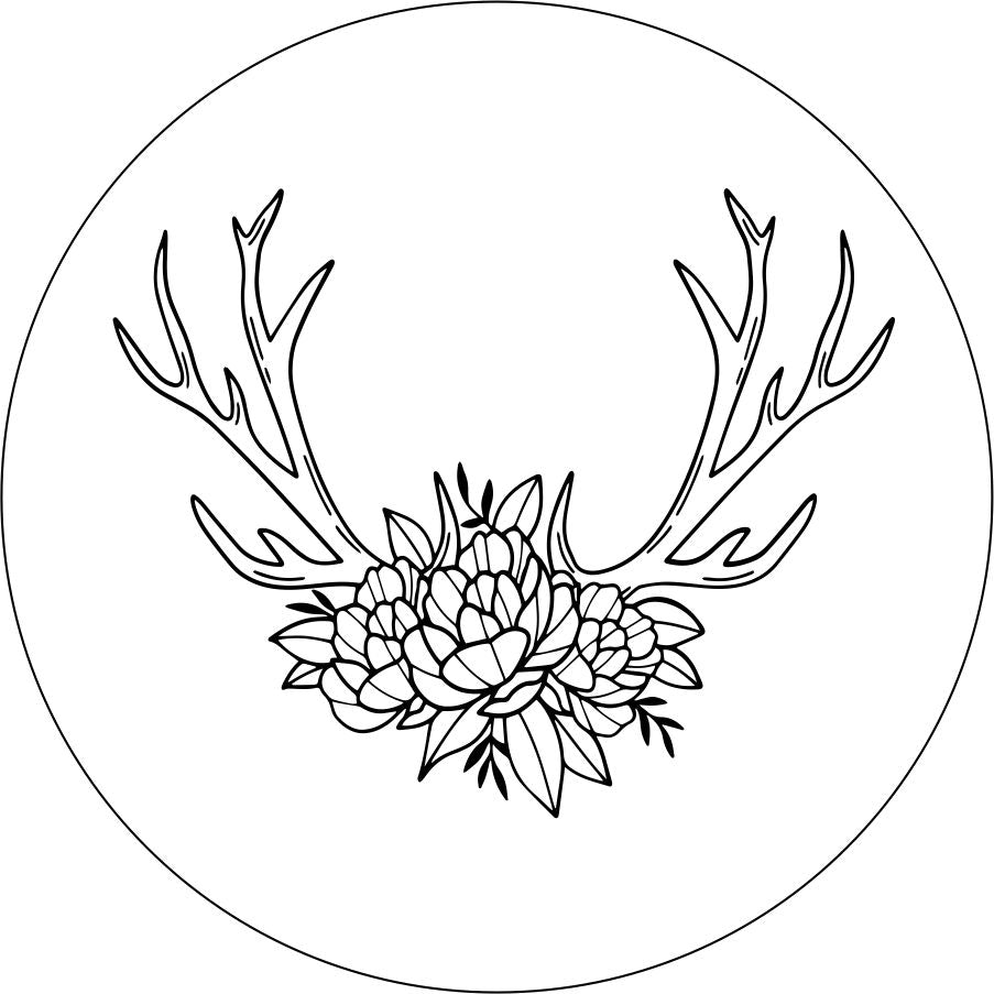 Antlers with Flowers-duckduckjeep-offroad-wrangler-gladiator-3d-jeep duck-custom duck-Jeep-The Quacktory-Fun Jeep Ducks-Ducks4Jeep