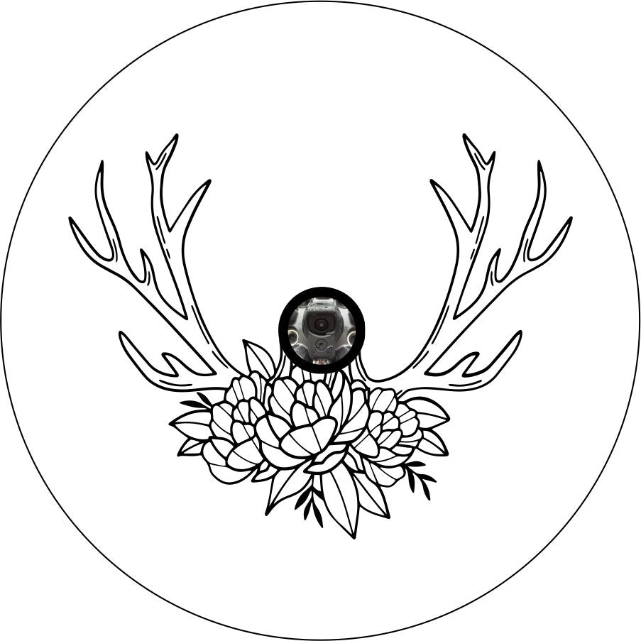 Antlers with Flowers-duckduckjeep-offroad-wrangler-gladiator-3d-jeep duck-custom duck-Jeep-The Quacktory-Fun Jeep Ducks-Ducks4Jeep