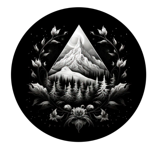 Artistic Floral Mountain Shaded Unique Spare Tire Cover-duckduckjeep-offroad-wrangler-gladiator-3d-jeep duck-custom duck-Jeep-The Quacktory-Fun Jeep Ducks-Ducks4Jeep
