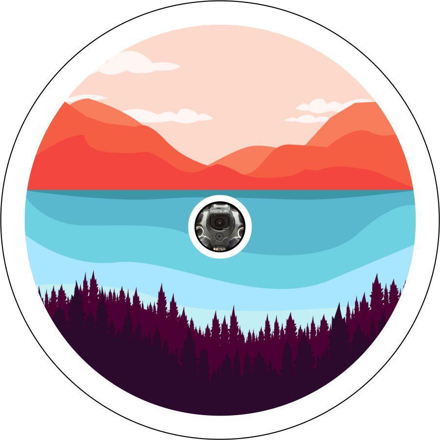 Artsy Mountain Range Spare Tire Cover for Jeep, Bronco, Camper, RV, Van, & More-duckduckjeep-offroad-wrangler-gladiator-3d-jeep duck-custom duck-Jeep-The Quacktory-Fun Jeep Ducks-Ducks4Jeep