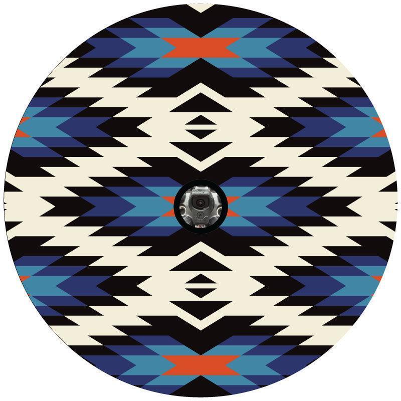 Aztec Serape Geometric Pattern Spare Tire Cover for Jeep, RV, Bronco, Camper, Van, Etc-duckduckjeep-offroad-wrangler-gladiator-3d-jeep duck-custom duck-Jeep-The Quacktory-Fun Jeep Ducks-Ducks4Jeep