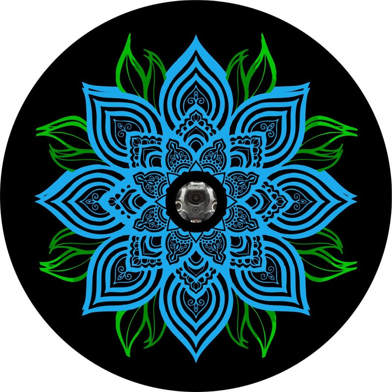 Teal & Purple Mandala Spare Tire Cover