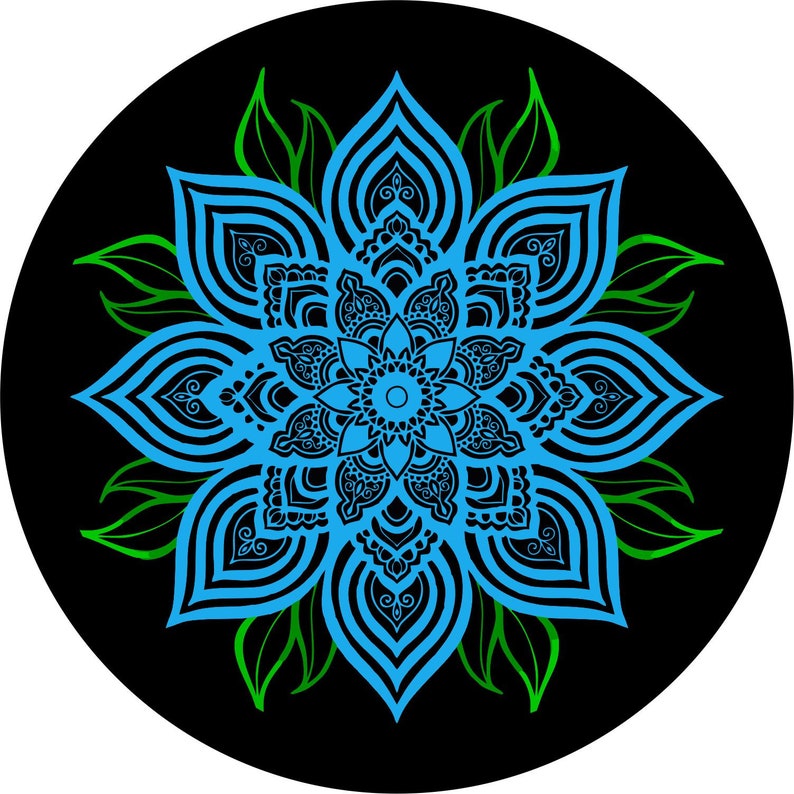 Teal & Purple Mandala Spare Tire Cover