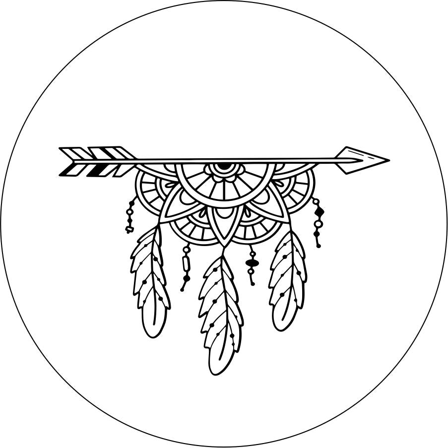 BOHO Mandala Arrow with Feathers-duckduckjeep-offroad-wrangler-gladiator-3d-jeep duck-custom duck-Jeep-The Quacktory-Fun Jeep Ducks-Ducks4Jeep
