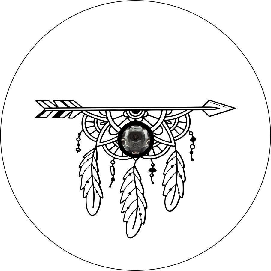 BOHO Mandala Arrow with Feathers-duckduckjeep-offroad-wrangler-gladiator-3d-jeep duck-custom duck-Jeep-The Quacktory-Fun Jeep Ducks-Ducks4Jeep