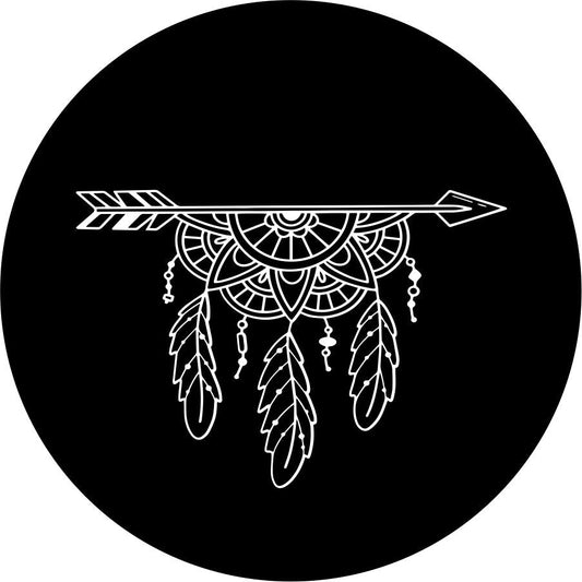 BOHO Mandala Arrow with Feathers-duckduckjeep-offroad-wrangler-gladiator-3d-jeep duck-custom duck-Jeep-The Quacktory-Fun Jeep Ducks-Ducks4Jeep