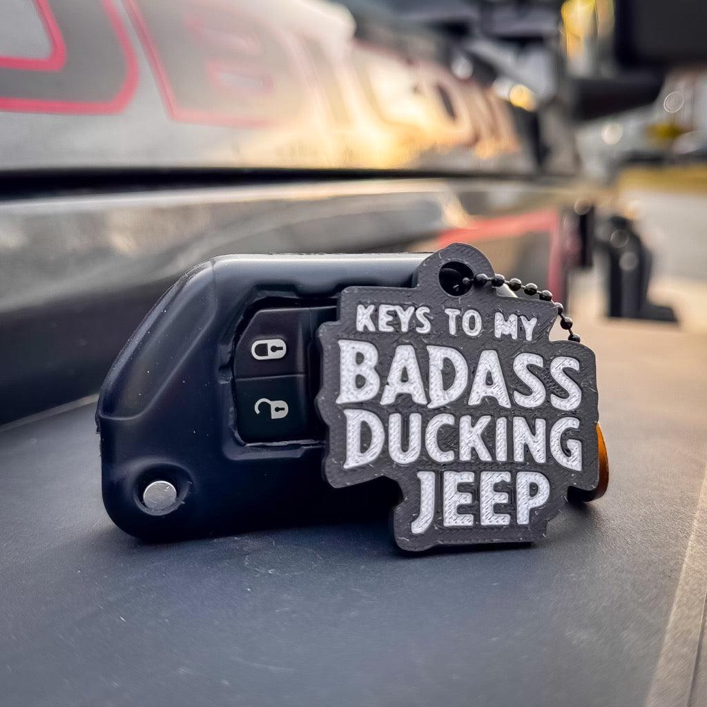 Badass Ducking Jeep Keychain-duckduckjeep-offroad-wrangler-gladiator-3d-jeep duck-custom duck-Jeep-The Quacktory-Fun Jeep Ducks-Ducks4Jeep