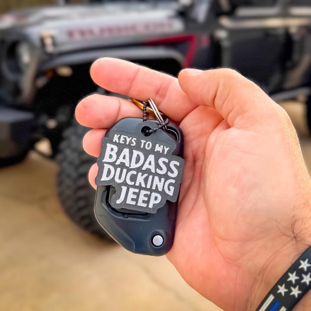 Badass Ducking Jeep Keychain-duckduckjeep-offroad-wrangler-gladiator-3d-jeep duck-custom duck-Jeep-The Quacktory-Fun Jeep Ducks-Ducks4Jeep
