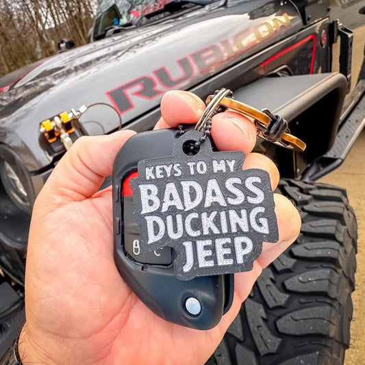 Badass Ducking Jeep Keychain-duckduckjeep-offroad-wrangler-gladiator-3d-jeep duck-custom duck-Jeep-The Quacktory-Fun Jeep Ducks-Ducks4Jeep