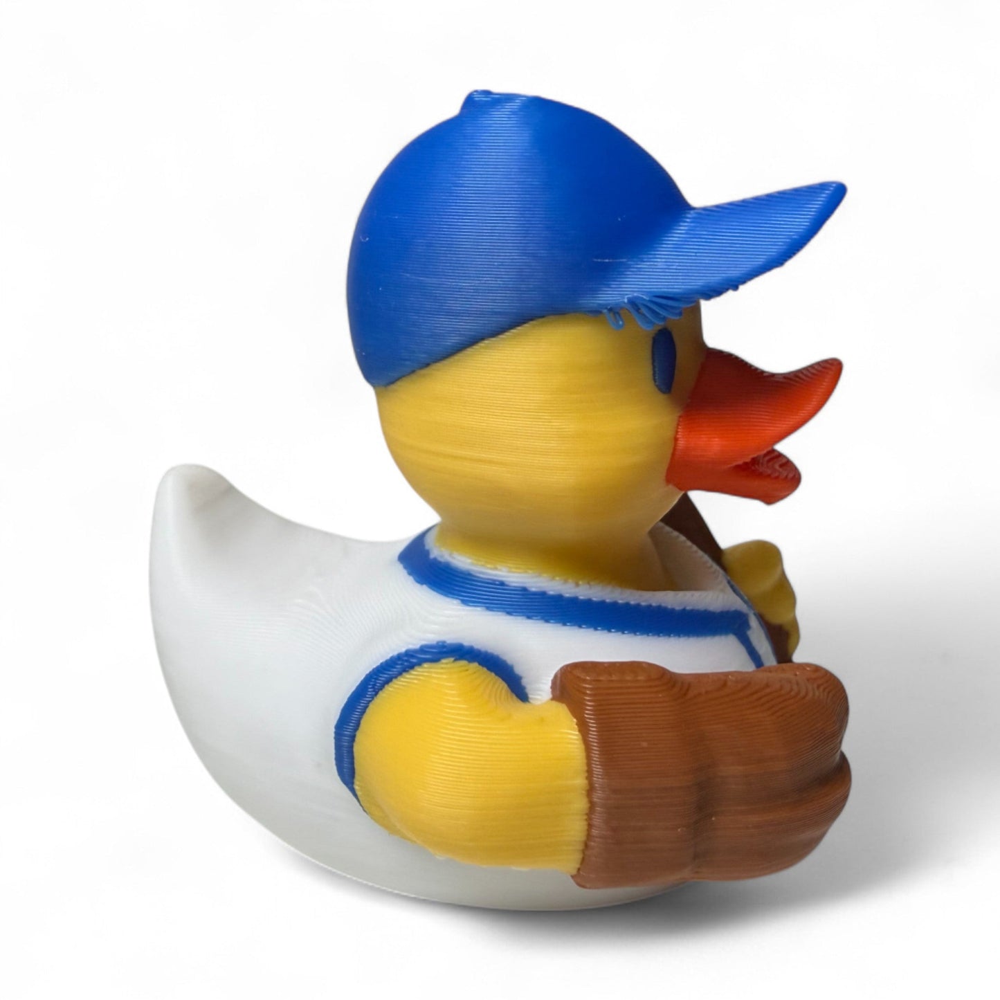 Baseball Duck – 3D-Printed Sports Duck with Cap, Glove & Home Run Attitude for Vehicle Dashboard
