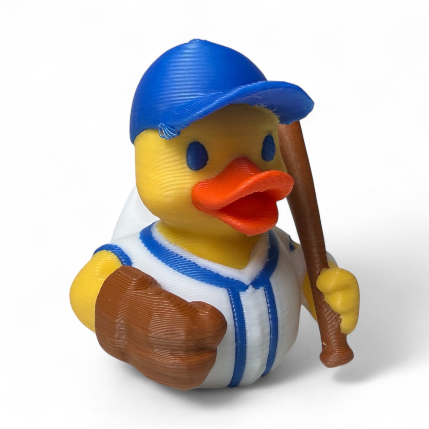 Baseball Duck – 3D-Printed Sports Duck with Cap, Glove & Home Run Attitude for Vehicle Dashboard