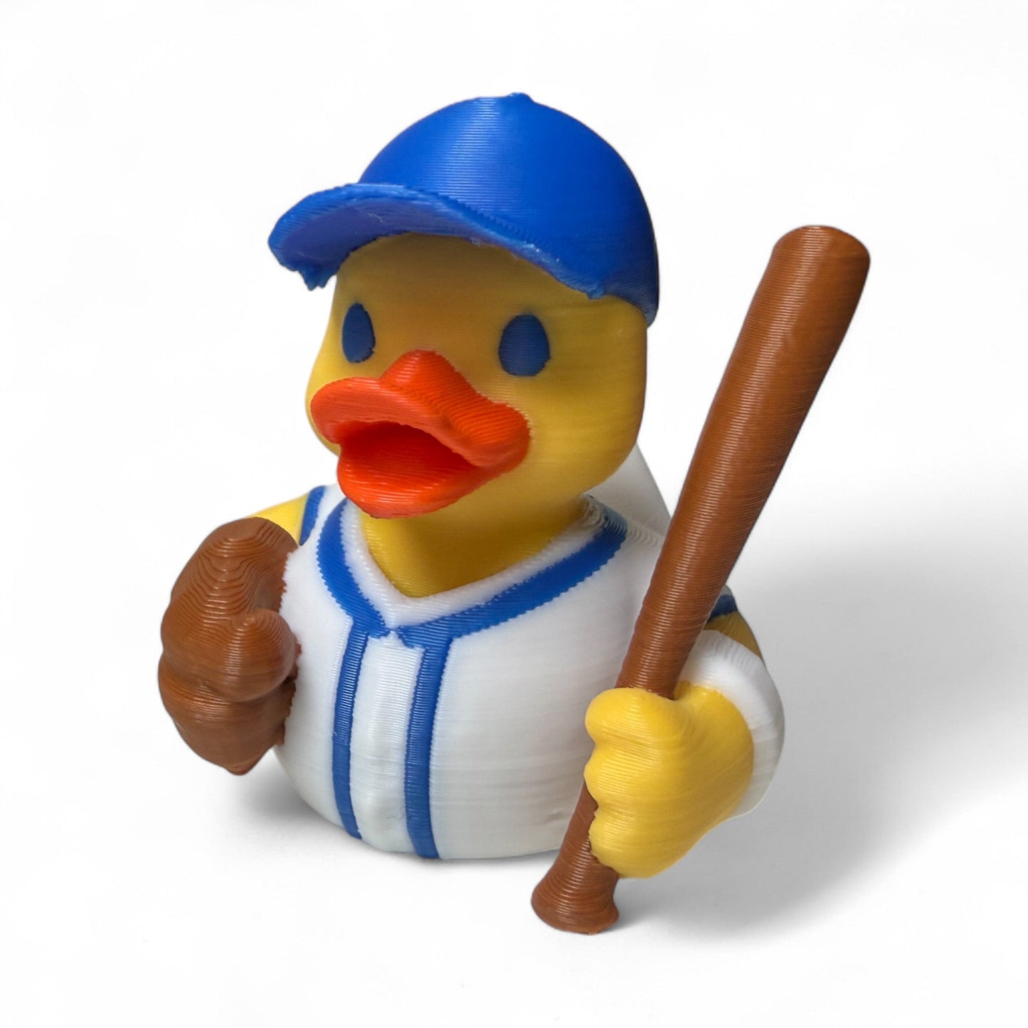 Baseball Duck – 3D-Printed Sports Duck with Cap, Glove & Home Run Attitude for Vehicle Dashboard