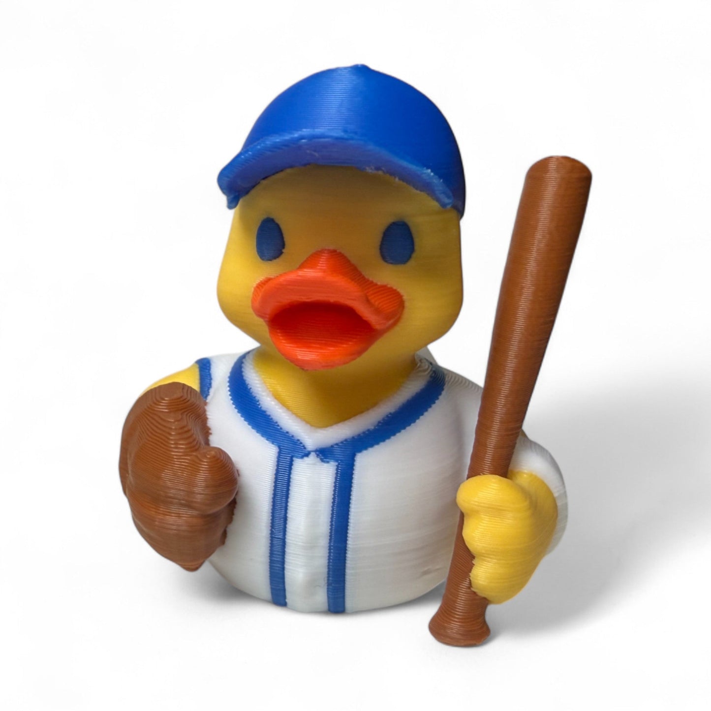 Baseball Duck – 3D-Printed Sports Duck with Cap, Glove & Home Run Attitude for Vehicle Dashboard