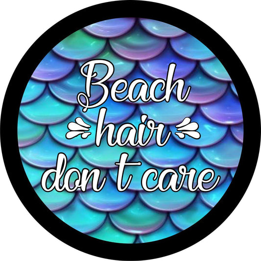 Beach Hair, Don't Care On Mermaid Tail Scales-duckduckjeep-offroad-wrangler-gladiator-3d-jeep duck-custom duck-Jeep-The Quacktory-Fun Jeep Ducks-Ducks4Jeep