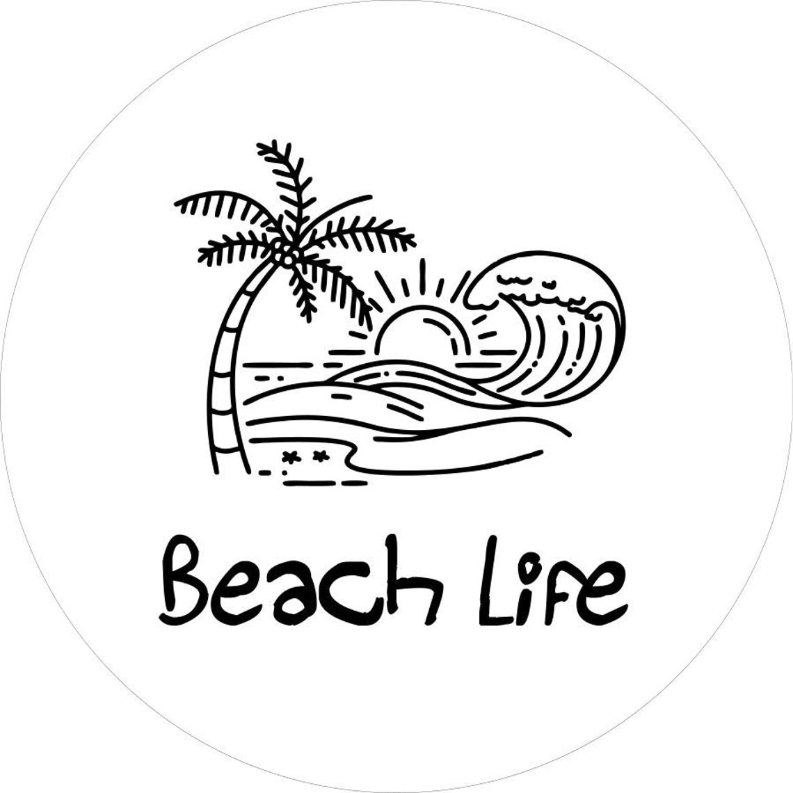 Beach Life - Tropical Beach Scene Spare Tire Cover for Jeep, Bronco, & More-duckduckjeep-offroad-wrangler-gladiator-3d-jeep duck-custom duck-Jeep-The Quacktory-Fun Jeep Ducks-Ducks4Jeep