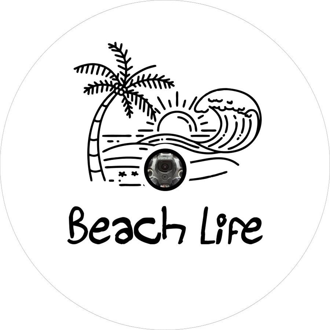 Beach Life - Tropical Beach Scene Spare Tire Cover for Jeep, Bronco, & More-duckduckjeep-offroad-wrangler-gladiator-3d-jeep duck-custom duck-Jeep-The Quacktory-Fun Jeep Ducks-Ducks4Jeep