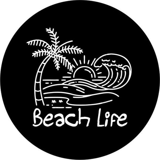 Beach Life - Tropical Beach Scene Spare Tire Cover for Jeep, Bronco, & More-duckduckjeep-offroad-wrangler-gladiator-3d-jeep duck-custom duck-Jeep-The Quacktory-Fun Jeep Ducks-Ducks4Jeep