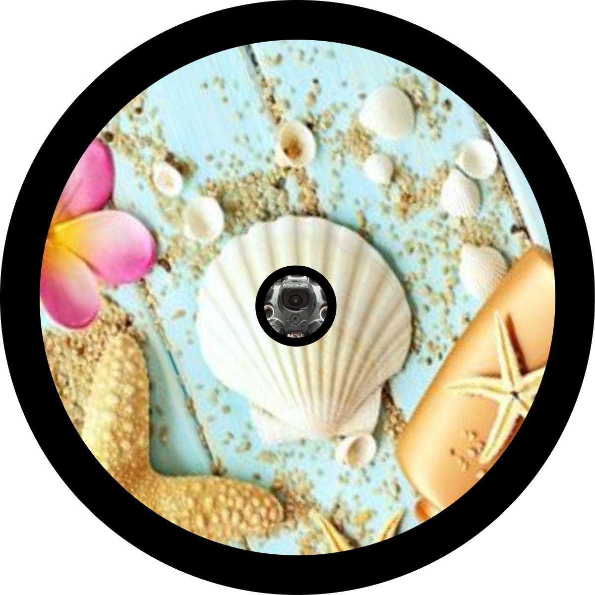Beach Sea Shells Spare Tire Cover for Jeep, Bronco, Campers, RV, Vans, & More-duckduckjeep-offroad-wrangler-gladiator-3d-jeep duck-custom duck-Jeep-The Quacktory-Fun Jeep Ducks-Ducks4Jeep